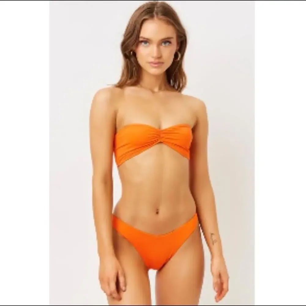 Frankies Bikinis Haven High Cut Cheeky Bikini Bottom - Marmalade - M